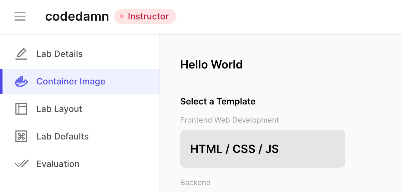 Setting a container image