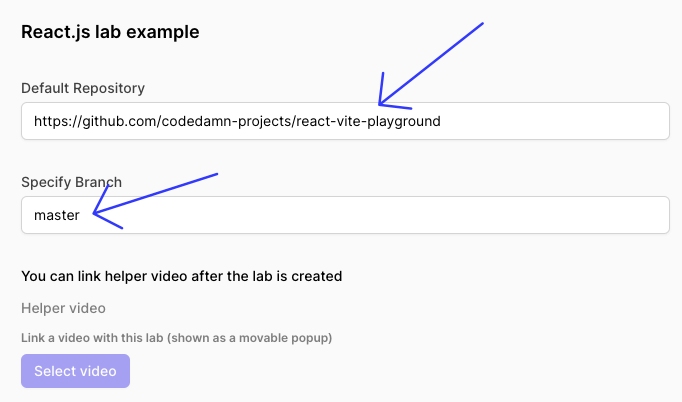 Lab default repository
